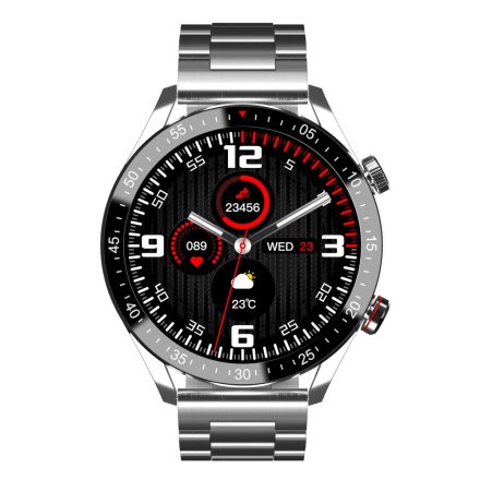 GRAVITY GT4-3 srebrna bransoleta smartwatch męski z funkcją rozmowy
