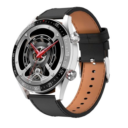 GRAVITY GT4-5 srebrny z czarnym paskiem smartwatch męski z funkcją rozmowy