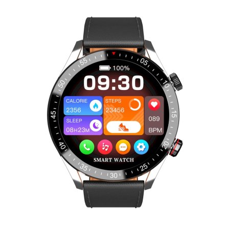 GRAVITY GT4-5 srebrny z czarnym paskiem smartwatch męski z funkcją rozmowy