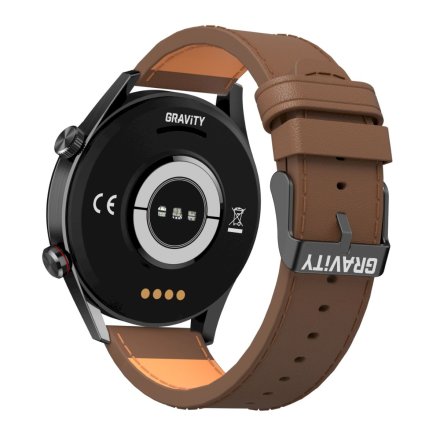GRAVITY GT4-6 czarny z brązowym paskiem smartwatch męski z funkcją rozmowy
