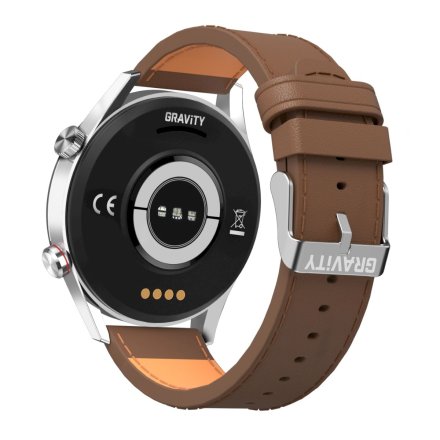 GRAVITY GT4-7 srebrny z brązowym paskiem smartwatch męski z funkcją rozmowy