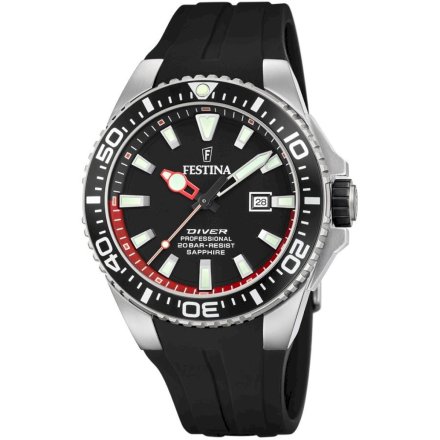 Czarny zegarek męski Festina Diver 20664/3 z zakręcaną koronką