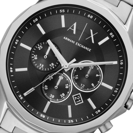 Srebrny zegarek męski Armani Exchange Banks z bransoletką AX1720