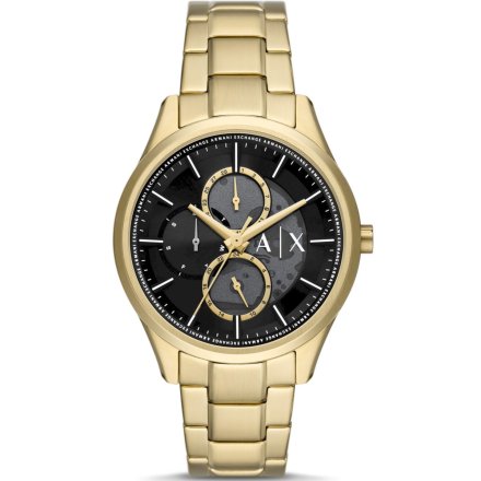 Złoty zegarek męski Armani Exchange Dante czarna tarcza AX1875