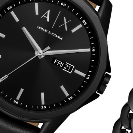 Zestaw zegarek Armani Exchange BANKS i czarna bransoletka AX7147SET