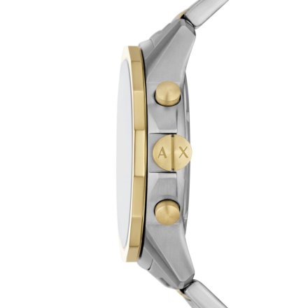 Zestaw srebrno-złoty zegarek męski Armani Exchange BANKS i bransoletka AX7148SET