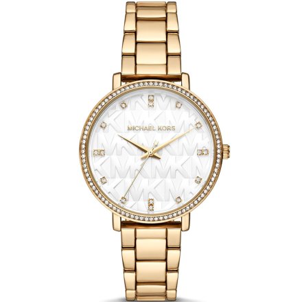Złoty zegarek damski Michael Kors Pyper logowana tarcza MK4666