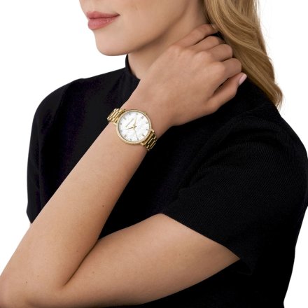 Złoty zegarek damski Michael Kors Pyper logowana tarcza MK4666