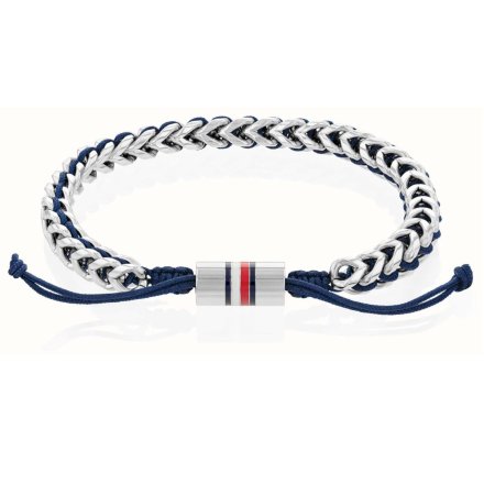 Srebrna męska bransoletka Tommy Hilfiger z elementem łańcucha 2790511