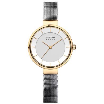 Srebrno-złoty elegancki zegarek damski Bering Solar 14631-024