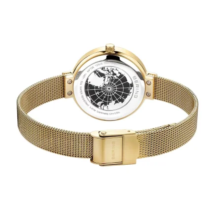 Klasyczny złoty zegarek damski Bering Solar z bransoletką 14631-324