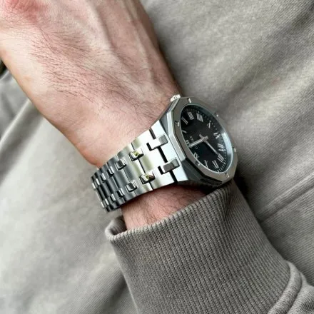 Srebrny męski zegarek Guess Asset niebieska tarcza GW0575G4