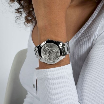 Srebrny zegarek damski Guess Cubed z bransoletką GW0606L1