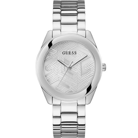 Srebrny zegarek damski Guess Cubed z bransoletką GW0606L1