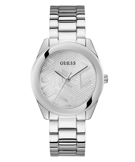 Srebrny zegarek damski Guess Cubed z bransoletką GW0606L1