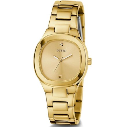 Złoty zegarek damski Guess Eve z bransoletką GW0615L2