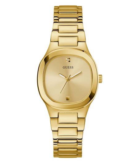 Złoty zegarek damski Guess Eve z bransoletką GW0615L2