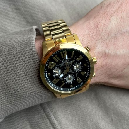 Złoty zegarek męski Guess Parker z bransoletką GW0627G2