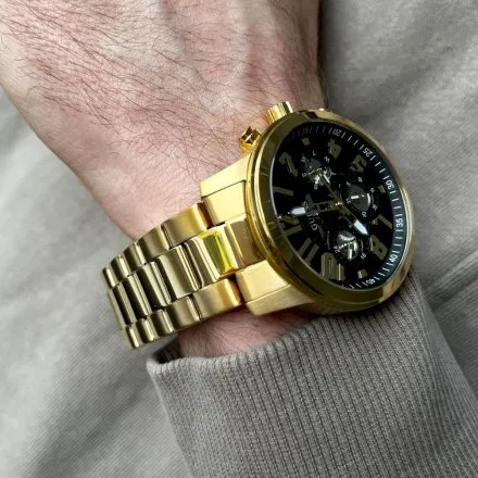 Złoty zegarek męski Guess Parker z bransoletką GW0627G2