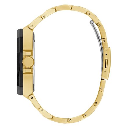 Złoty zegarek Guess Indy z czarną tarczą i multidatownikiem GW0636G2