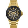 Złoty zegarek Guess Indy z czarną tarczą i multidatownikiem GW0636G2