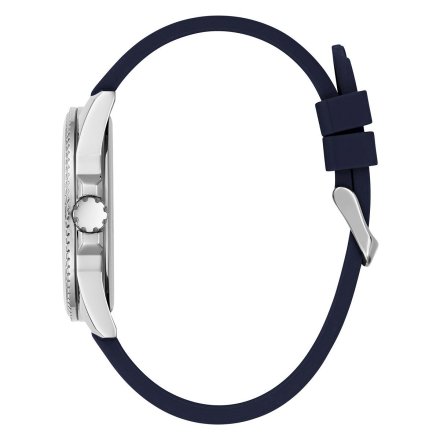 Srebrny zegarek Guess Champ z paskiem navy GW0639G1