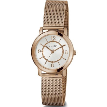 Różowozłoty zegarek damski Guess Melody z bransoletką GW0666L3