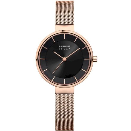 Różowo- złoty zegarek damski Bering Solar z naszyjnikiem14631-362-SET