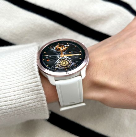 Smartwatch z funkcją rozmowy Rubicon RNCF14 biały różowe złoto SMARUB251