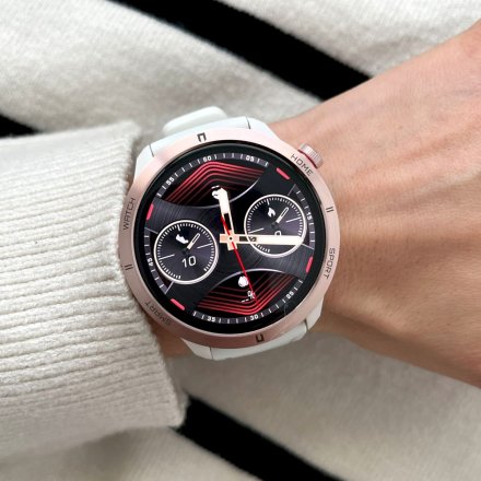 Smartwatch z funkcją rozmowy Rubicon RNCF14 biały różowe złoto SMARUB251