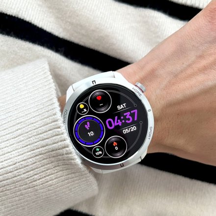 Smartwatch z funkcją rozmowy Rubicon RNCF14 biały srebrny SMARUB252