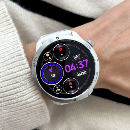 Smartwatch z funkcją rozmowy Rubicon RNCF14 biały srebrny SMARUB252