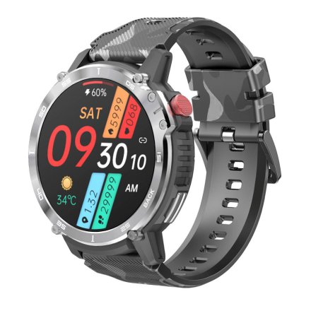 Wojskowy smartwatch Rubicon RNCF08 moro srebrny SMARUB233