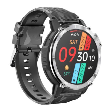 Wojskowy smartwatch Rubicon RNCF08 moro srebrny SMARUB233