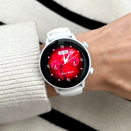 Smartwatch damski z funkcją rozmowy Rubicon RNCF09 biały SMARUB235