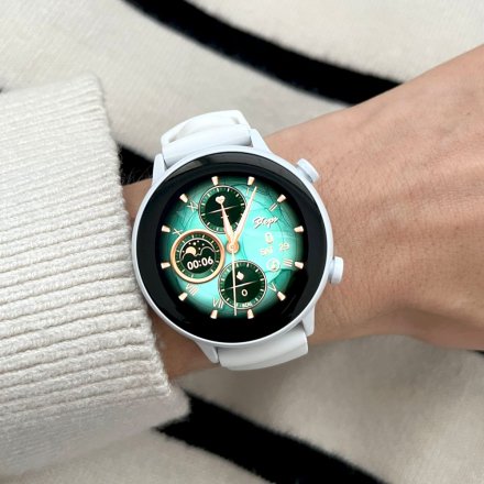 Smartwatch damski z funkcją rozmowy Rubicon RNCF09 biały SMARUB235