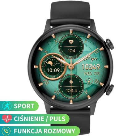 Smartwatch damski z funkcją rozmowy Rubicon RNCF09 czarny SMARUB236