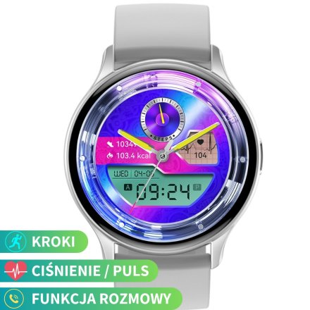 Smartwatch z funkcją rozmowy Rubicon RNCF11 szary SMARUB242
