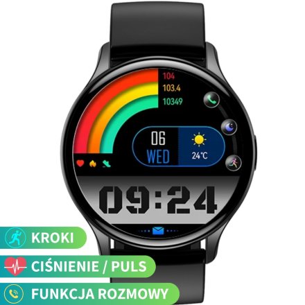 Smartwatch z funkcją rozmowy Rubicon RNCF11 czarny SMARUB240