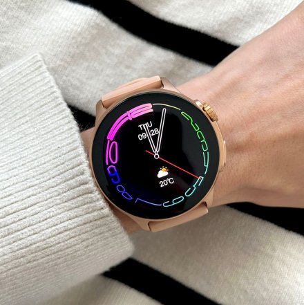 Smartwatch z funkcją rozmowy Rubicon RNCF12 różowe złoto SMARUB243