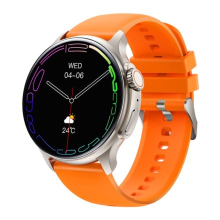 Smartwatch z funkcją rozmowy Rubicon RNCF12 srebrny pomarańczowy SMARUB245