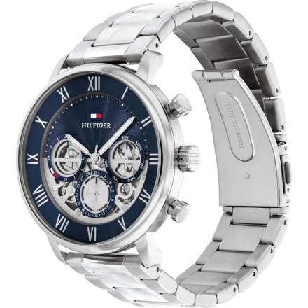 Zegarek męski Tommy Hilfiger srebrny Legend 1710569 z granatową tarczą 