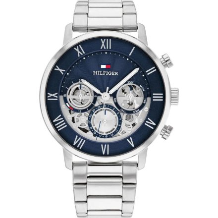 Zegarek męski Tommy Hilfiger srebrny Legend 1710569 z granatową tarczą 