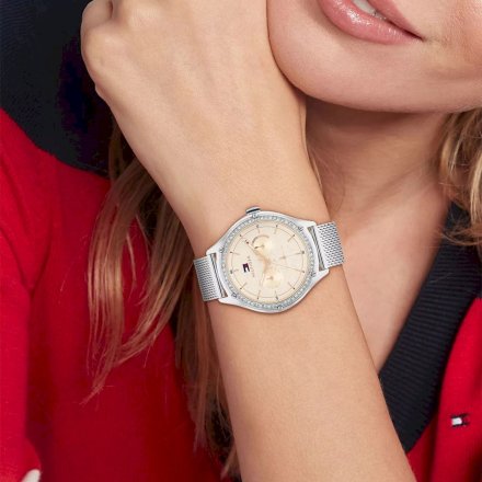 Srebrny  zegarek Damski Tommy Hilfiger Lexi 1782654 z kryształkami