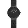 Czarny matowy zegarek  damski Bering Classic MAX RENE 15531-123 z czarna tarczą i  bransoleta.