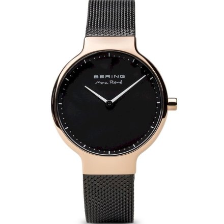 Zegarek Bering damski 15531-262 MAX RENE różowozłoty z czarną bransoletą
