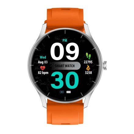 GRAVITY GT2-8 srebrny-pomarańczowy smartwatch damski z funkcją rozmowy