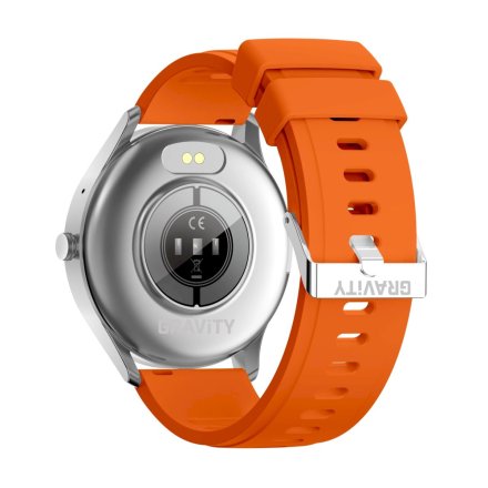 GRAVITY GT2-8 srebrny-pomarańczowy smartwatch damski z funkcją rozmowy