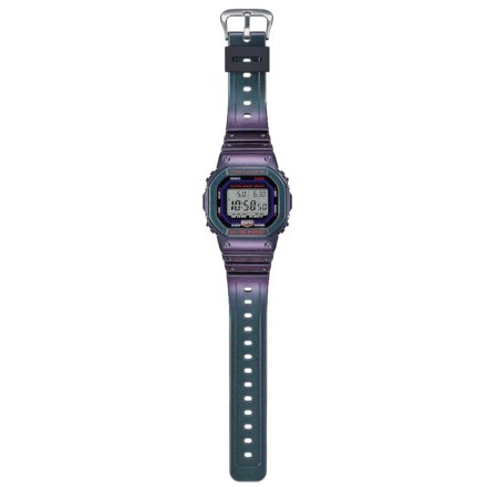 Prostokątny zegarek Casio G-SHOCK DW-B5600AH-6ER fioletowo-zielony