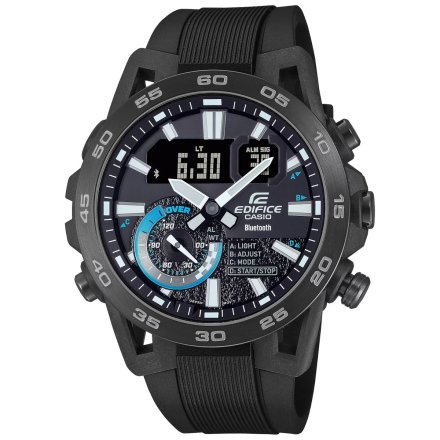 Czarno-błękitny zegarek Męski Casio Edifice ECB-40PB-1AEF Sospensione z Bluetooth